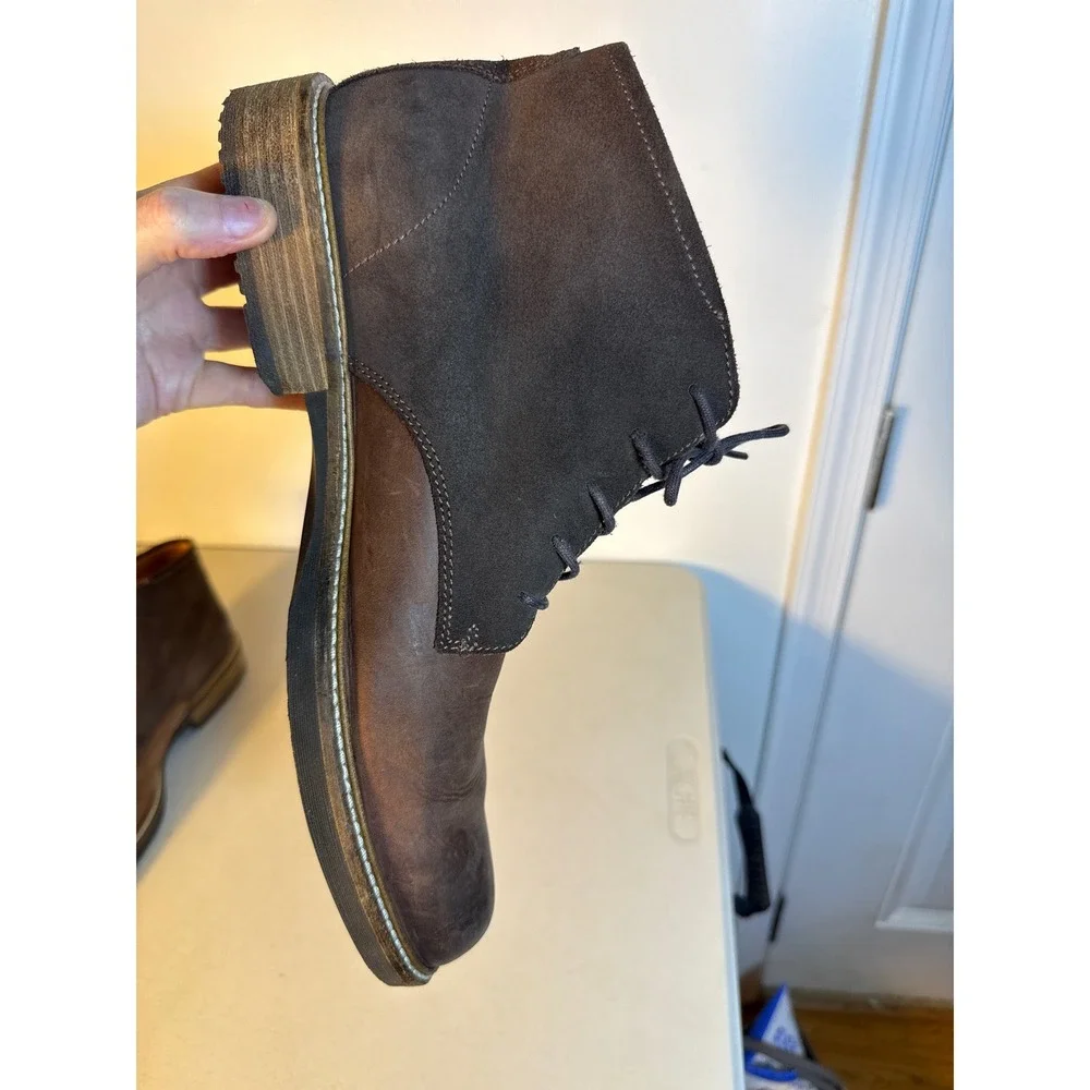 ECCO Mens Turn GTX Chukka Boots Brown Leather Suede Lace Up Ankle Boots Sz 13